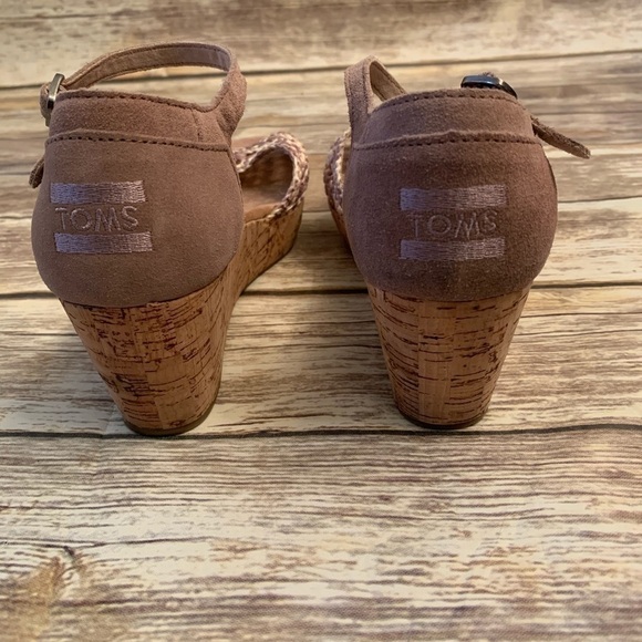 TOMS Stucco Satin Woven Platform Wedge Sandals – Size 9 - Picture 6 of 7